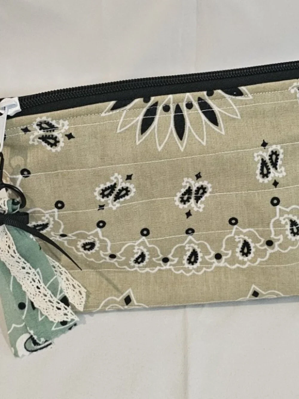 Quilted Bandana Makeup Bag - Handmade